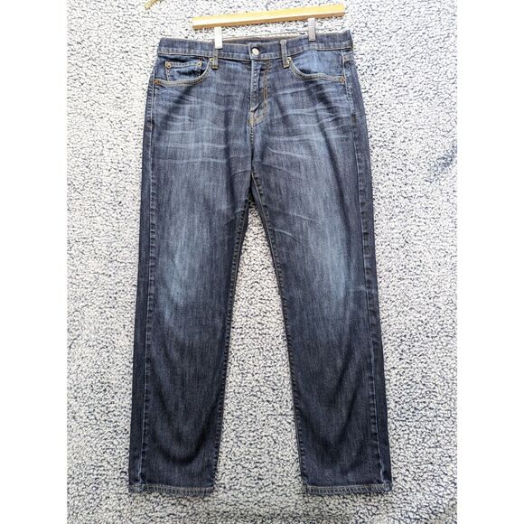 Lucky Brand 221 Straight Fit Jeans Mens 34X30 Broken In Dark Wash Denim Blue - Picture 1 of 15